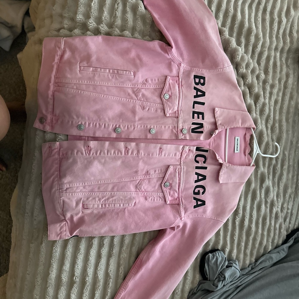 Balenciaga Pink Jean Jacket Classic Denim Style